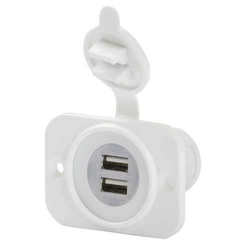 Marinco USB-Doppel-Einbau-Steckdose weiß