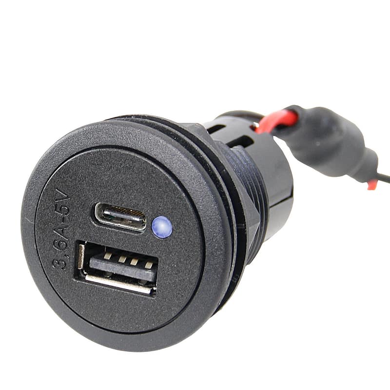 USB-C/A Doppelsteckdose mit LED